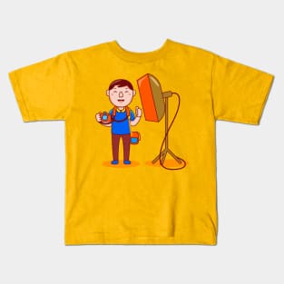 Cute Photographer Cartoon Kids T-Shirt